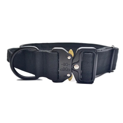 Adjustable Nylon Tactical Dog Collar and Leash